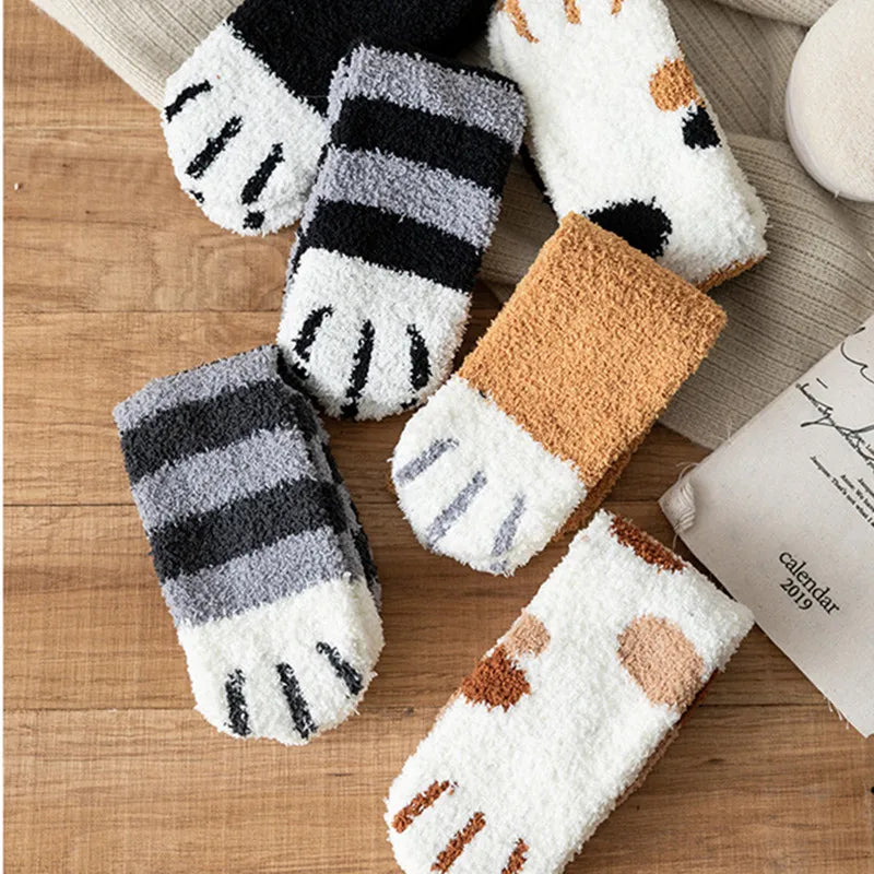 Cute Animal Slippers Socks – White & Cozy