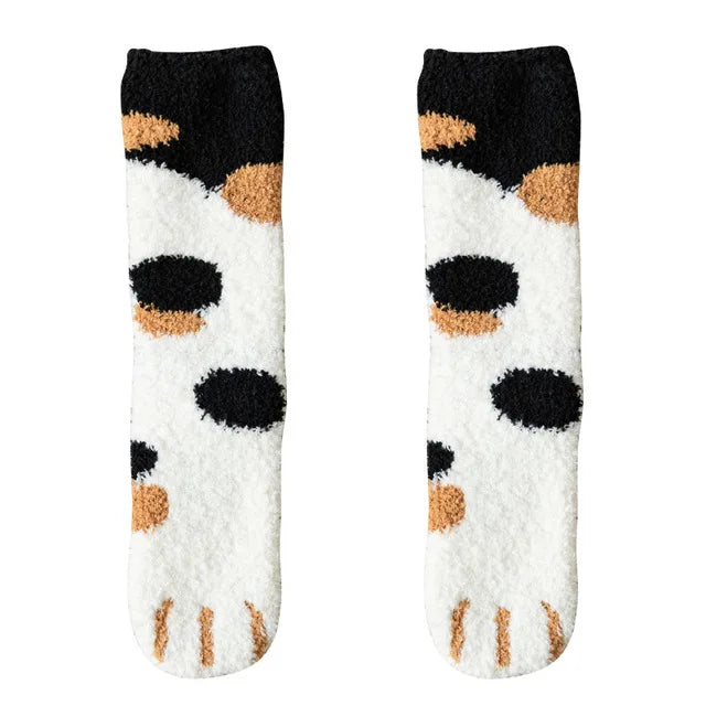 Cute Animal Slippers Socks – White & Cozy