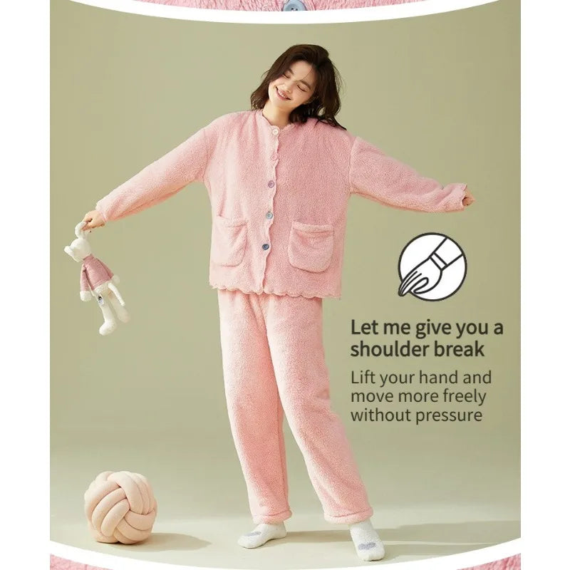 Velvet Pajama Set – Thick & Cute 2-Piece