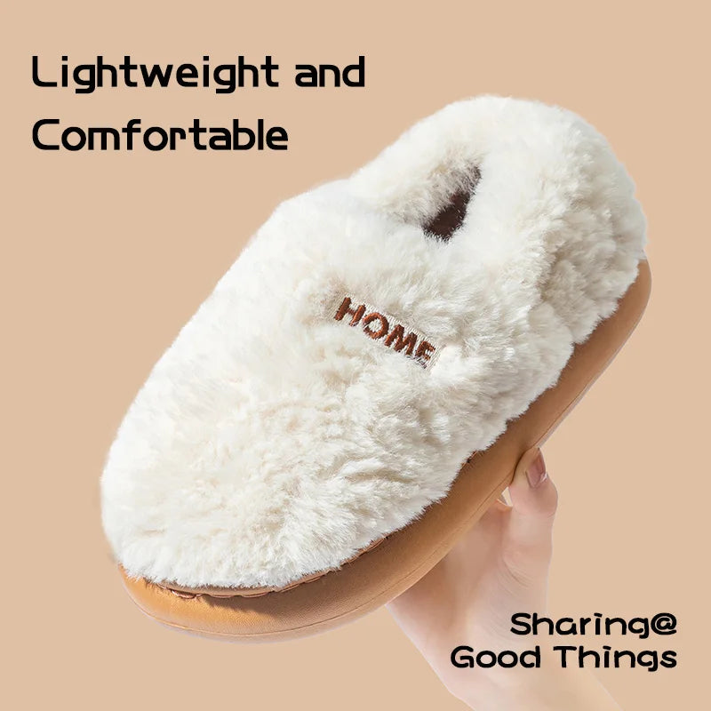 Bag-Heel Cotton Slippers – Plush & Non-Slip