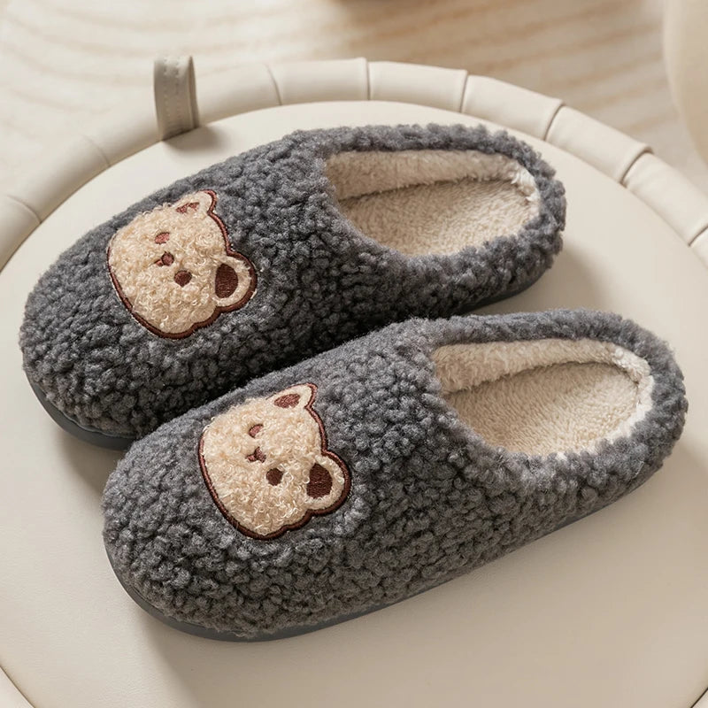 Cartoon Bear Slippers – Soft Plush