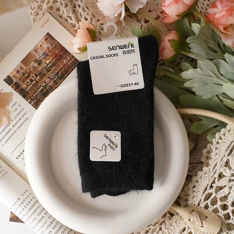 Cashmere Wool Socks – Thick & Cozy Mid-Tube