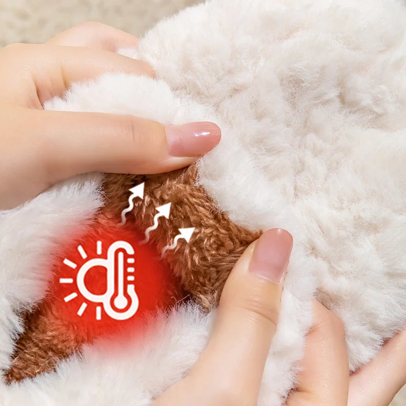 Bag-Heel Cotton Slippers – Plush & Non-Slip