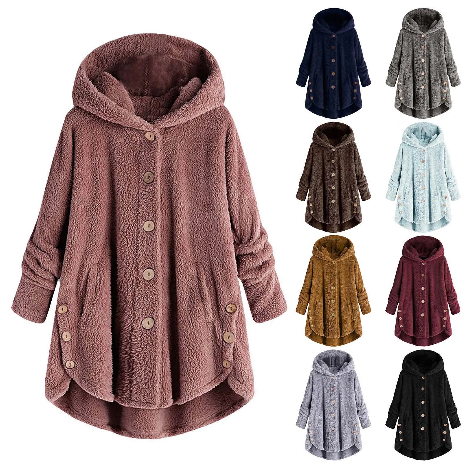 Teddy Fleece Hooded Coat – Long & Plush