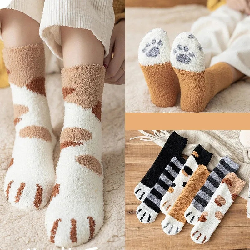 Cute Animal Slippers Socks – White & Cozy