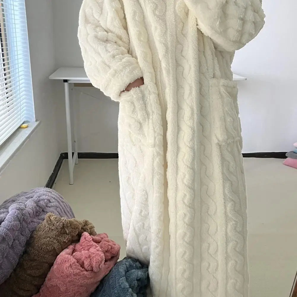 Fleece Nightgown – Long Sleeve, Solid Colors