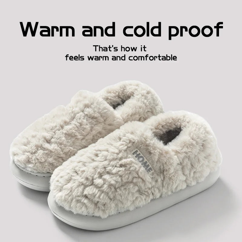 Bag-Heel Cotton Slippers – Plush & Non-Slip