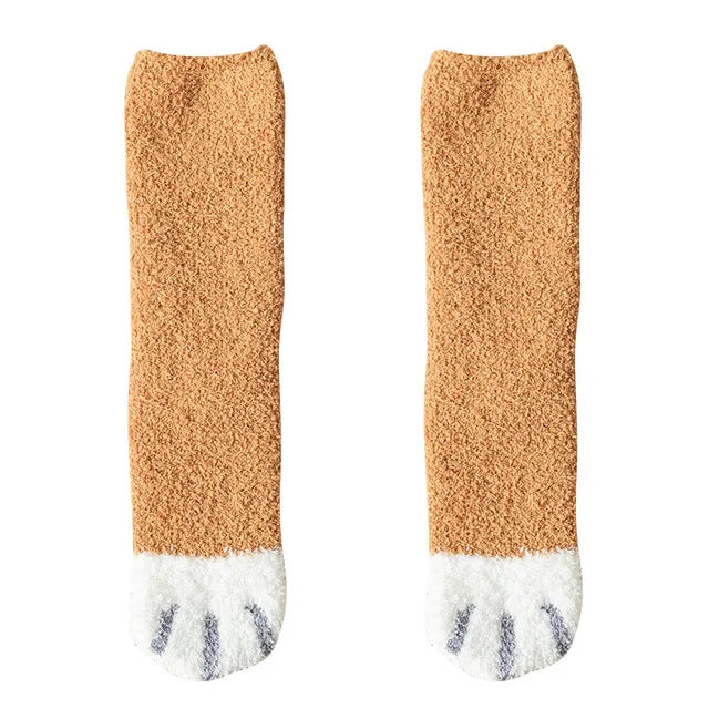 Cute Animal Slippers Socks – White & Cozy