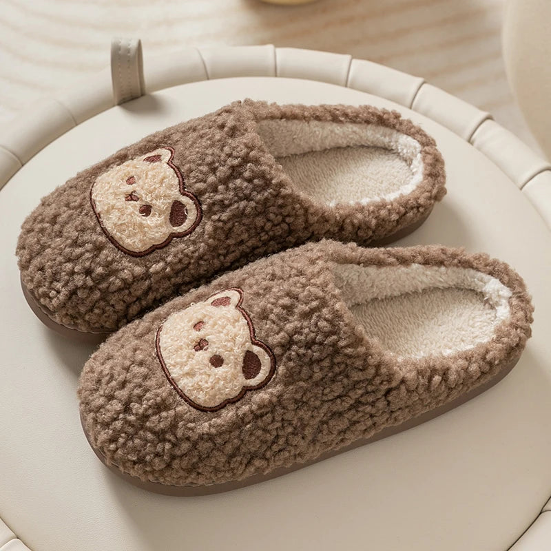 Cartoon Bear Slippers – Soft Plush