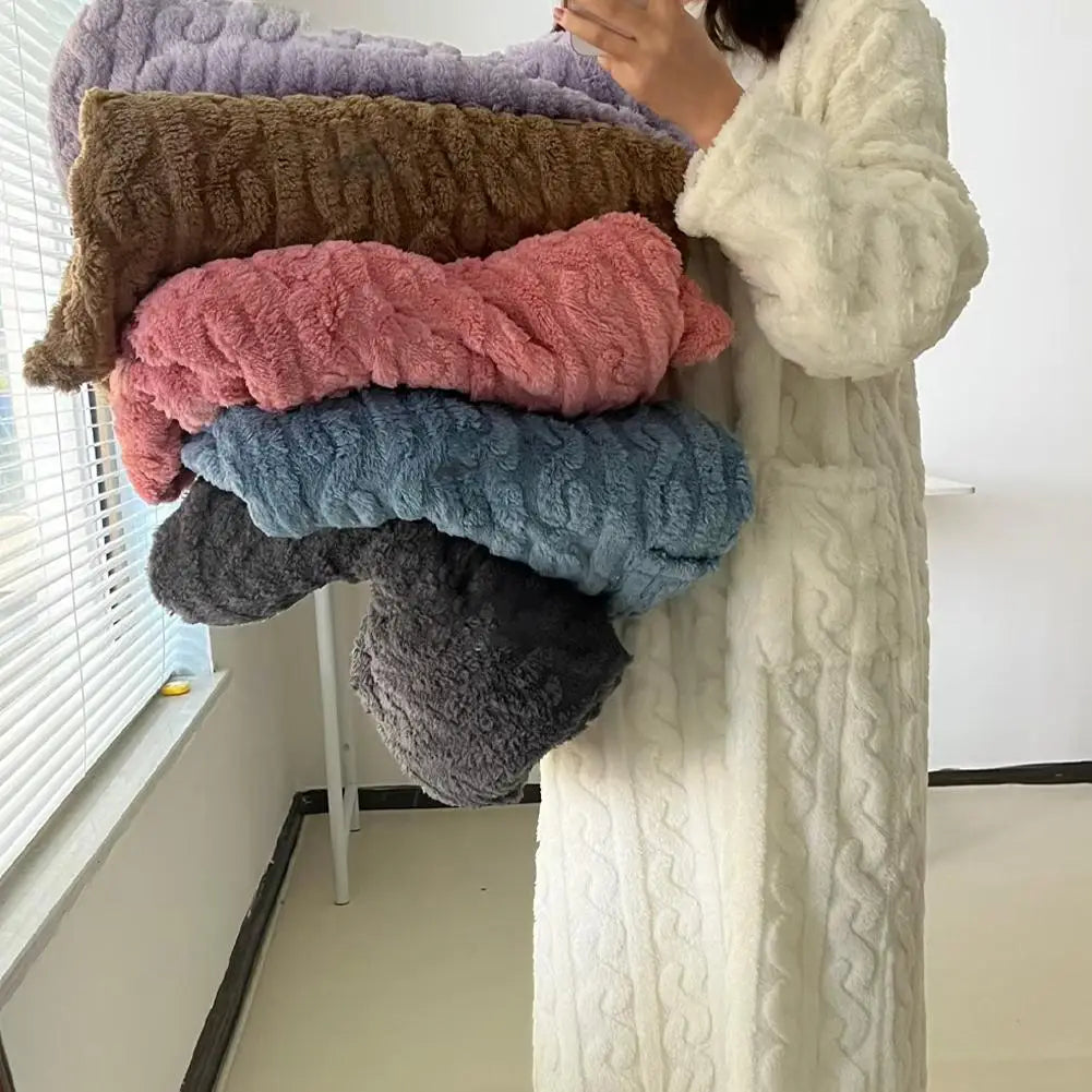 Fleece Nightgown – Long Sleeve, Solid Colors