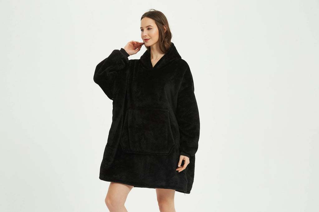 TV Blanket Hoodie – Sherpa-Lined Fleece