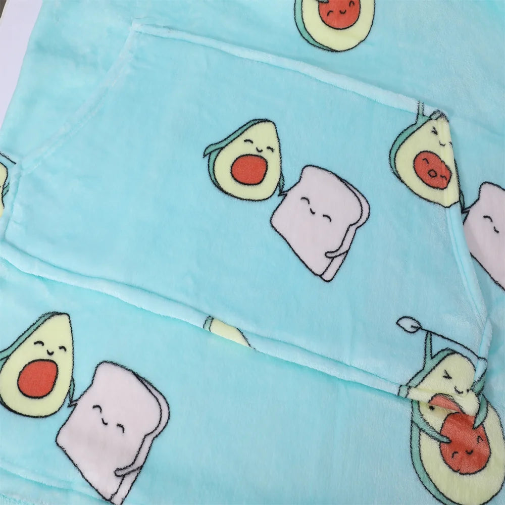 TV Blanket Hoodie – Sherpa-Lined Fleece