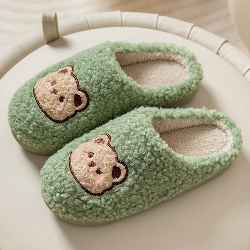 Cartoon Bear Slippers – Soft Plush