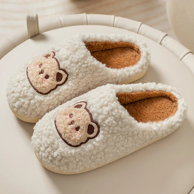 Cartoon Bear Slippers – Soft Plush