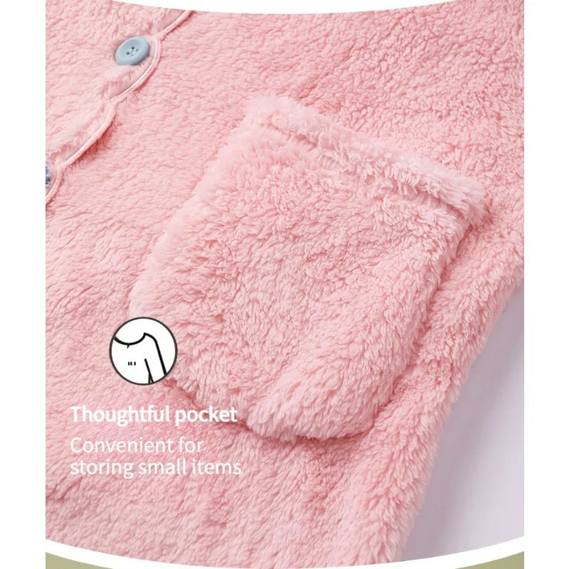 Velvet Pajama Set – Thick & Cute 2-Piece