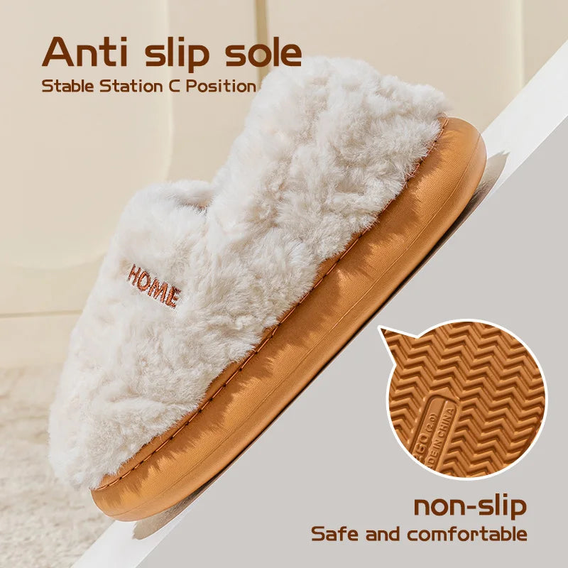 Bag-Heel Cotton Slippers – Plush & Non-Slip