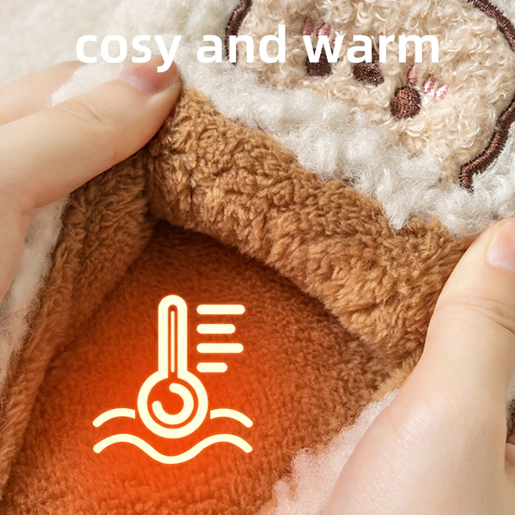 Cartoon Bear Slippers – Soft Plush