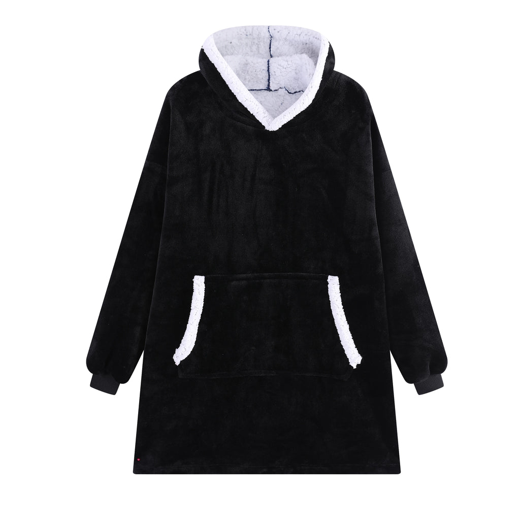 TV Blanket Hoodie – Sherpa-Lined Fleece