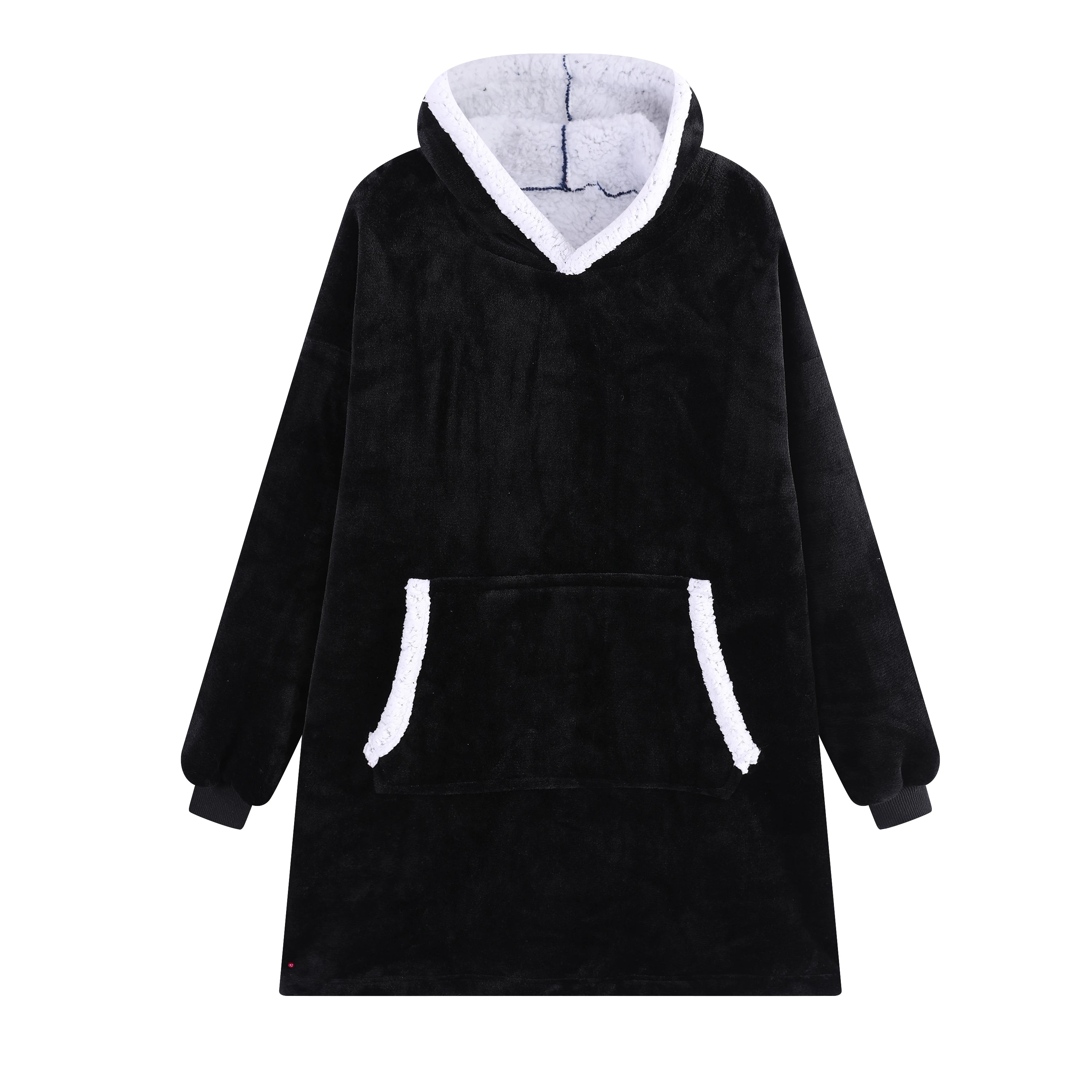 TV Blanket Hoodie – Sherpa-Lined Fleece