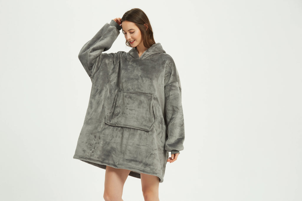 TV Blanket Hoodie – Sherpa-Lined Fleece