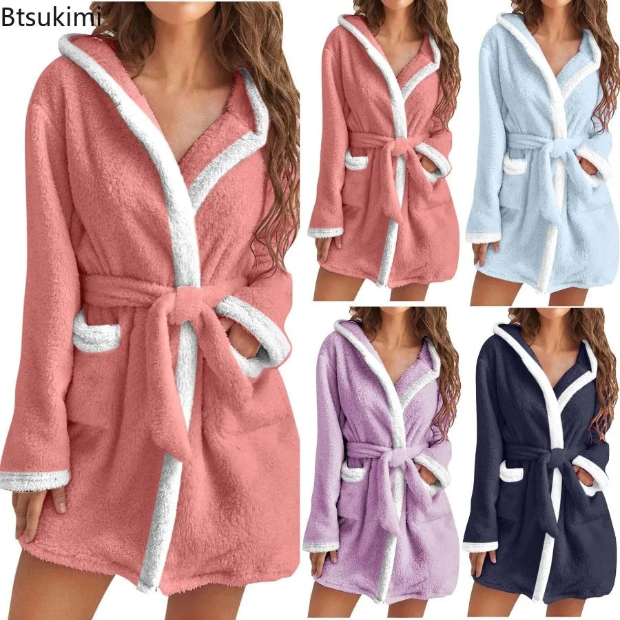 Mini Plush Robe – Double Pocket & Tie Waist